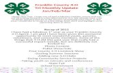 Franklin County 4-H Tri-Monthly Update Jan/Feb/Mar