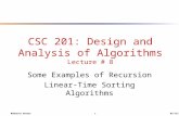 CSC 201: Design and Analysis of Algorithms Lecture # 8