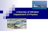 University of Windsor  Department of Physics