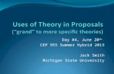 Uses of Theory in Proposals  (“grand” to more specific theories)