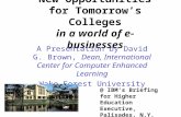 New Opportunities for Tomorrow’s Colleges in a world of e-businesses