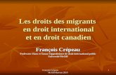 Les droits des migrants  en droit international et en droit canadien