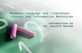 Romance Language and Literature   Library and Information Resources