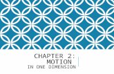 Chapter 2: Motion  in one dimension