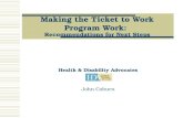 Making the Ticket to Work Program Work: Recommendations for Next Steps