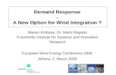Demand Response  –  A New Option for Wind Integration ?