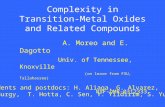 Complexity in Transition-Metal Oxides and Related Compounds