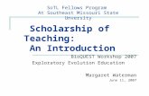 Scholarship of Teaching:   An Introduction