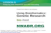LESSON 9:  Analyzing DNA Sequences and DNA Barcoding