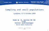 Sampling and small populations  Ljubljana, 12-13 October 2009
