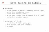 Note taking in EGR115