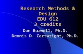 Research Methods & Design EDU 612 3 credits