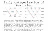 Early categorization of Particles
