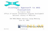 Strategic Approach to Web Evaluation