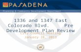 1336 and 1347 East Colorado Blvd.     Pre Development Plan Review