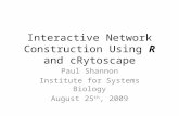 Interactive Network Construction Using  R  and  cRytoscape