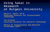 Using Sakai in Research  at Rutgers University