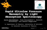 Rapid Ultralow Pressure  Manometry  by Light Absorption Spectroscopy