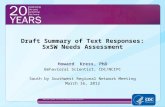Draft Summary of Text Responses: SxSW Needs Assessment