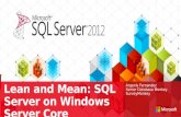 Lean and Mean: SQL Server on Windows Server Core