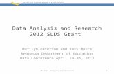 Data Analysis and  Research 2012 SLDS Grant