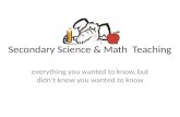 Secondary Science & Math  Teaching