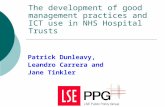 The development of good management practices and ICT use in NHS Hospital Trusts