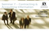 Seminar 7 – Contracting & Accounting Information