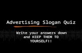 Advertising Slogan Quiz