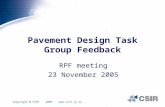 Pavement Design Task Group Feedback