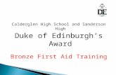 Calderglen High School and Sanderson High Duke of Edinburgh’s Award Bronze First Aid Training