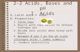 2-2 Acids, Bases and pH I. Acids