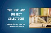 the  HSC and Subject Selections