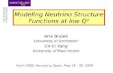 Modeling Neutrino Structure Functions at low Q 2