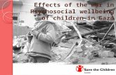 Effects of the war in Psychosocial wellbeing of children in Gaza