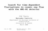 Search for time-dependent fluctuations in cosmic ray flux with the AMS-01 detector