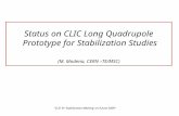Status on CLIC Long  Quadrupole  Prototype for Stabilization Studies (M. Modena, CERN –TE/MSC)