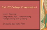 CM 107:College Composition I