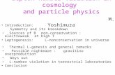 Lepton number violation in cosmology  and particle physics M. Yoshimura