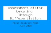 Assessment of/for Learning  Through Differentiation