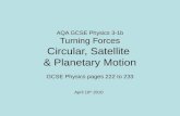 AQA GCSE Physics 3-1b Turning Forces Circular, Satellite  & Planetary Motion