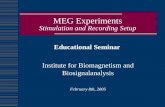 MEG Experiments Stimulation and Recording Setup