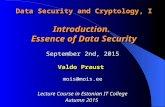 Data Security  and  Cryptology , I Introduction .   Essence of Data Security