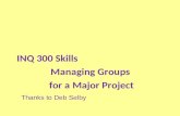 INQ 300 Skills Managing Groups  for a Major Project