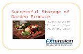 Successful Storage of Garden Produce