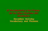 El  Vocabulario  y  las Frases de los  D ías Festivos  del  Diciembre
