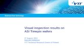Visual inspection results on  ASI Timepix wafers