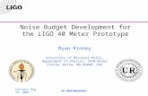 Noise Budget Development for the LIGO 40 Meter Prototype