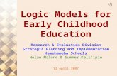 Logic Models for Early Childhood Education