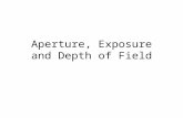 Aperture, Exposure and Depth of Field